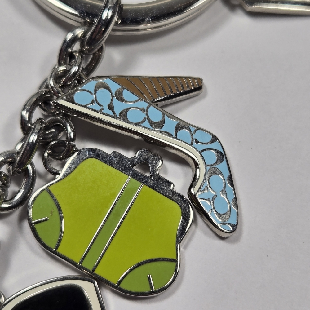 Coach Silver Blue and Green Keychain - Picture 3 of 7